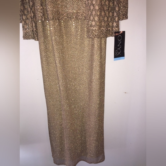 Shimmering Mother of the bride Gown with jacket Onyx Nite by Wendye Chaitin 16 - Picture 8 of 16